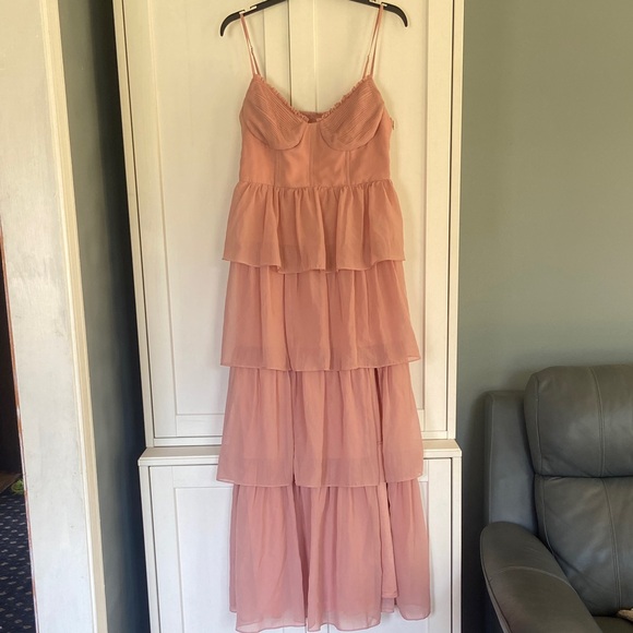 Birdy Grey Chiffon Dusty Rose Dress - Picture 4 of 13